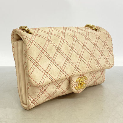Chanel Shoulder Bag Wild Stitch Leather Pink Gold — view 2
