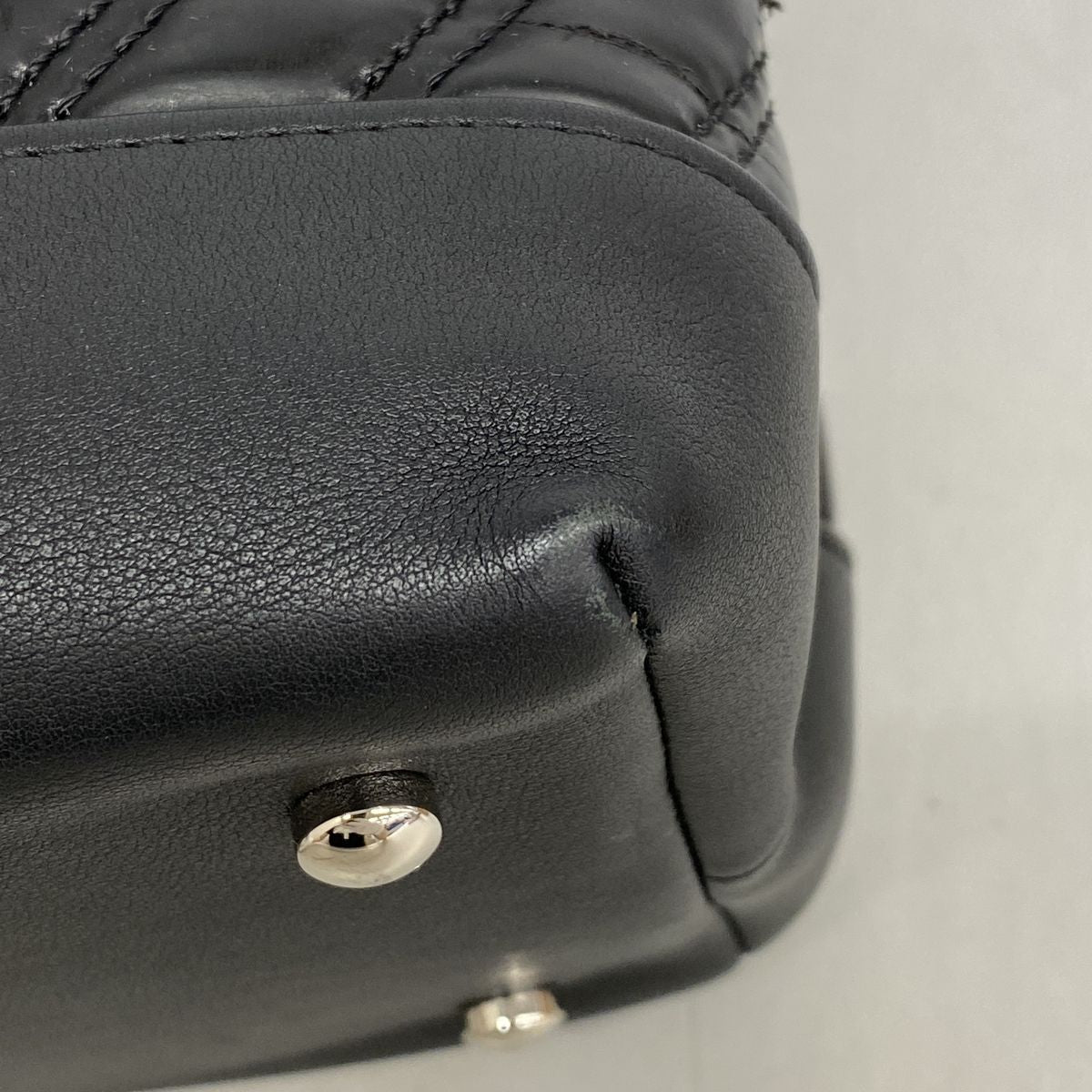Chanel Chain Tote Bag V-stitch Patent Leather Black Silver — view 6