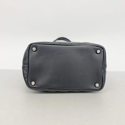 Chanel Tote Bag Cambon Leather Black Silver — view 3