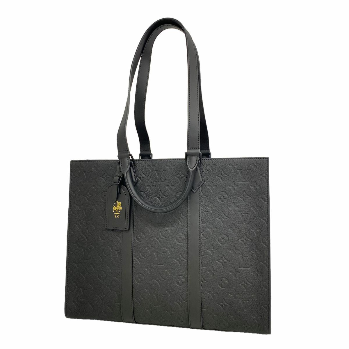 Louis Vuitton Tote Bag Taurillon Sac Plat Black 2-Way