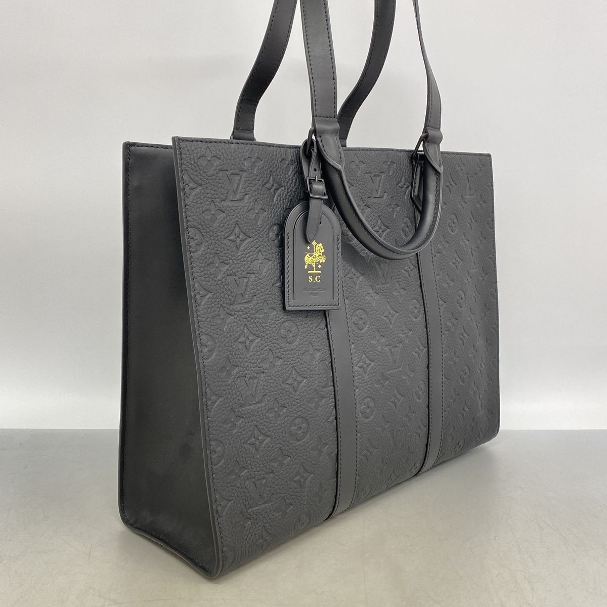 Louis Vuitton Tote Bag Taurillon Sac Plat Black 2-Way — view 2