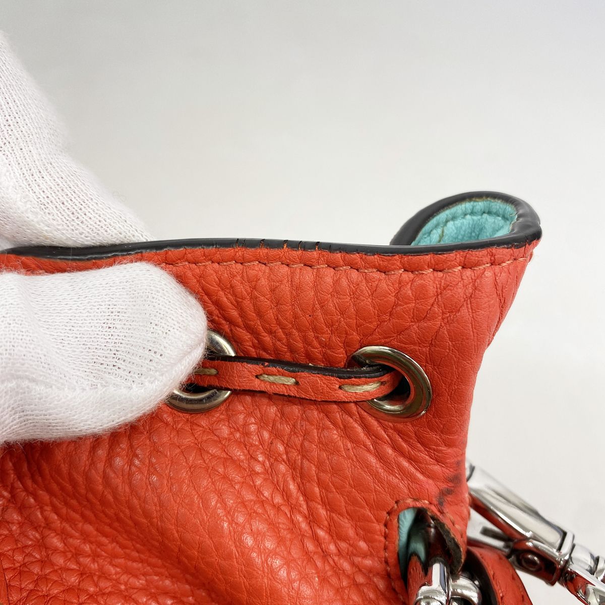 Fendi Handbag Montresor Mini Leather Red Silver 2-Way Bag — view 6