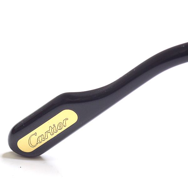 Cartier Decor C Sunglasses 001 Gray Gold Black Round Rimless Eyewear — view 4