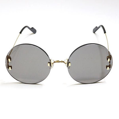 Cartier Decor C Sunglasses 001 Gray Gold Black Round Rimless Eyewear — view 5