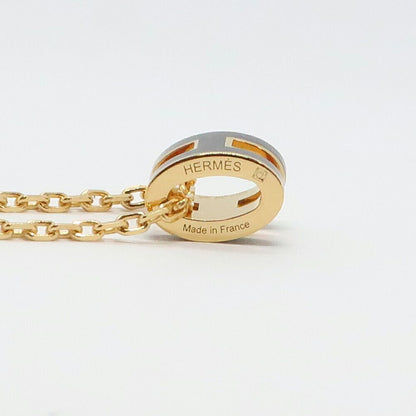 Hermes Necklace Mini Pop H Rocabar Black Gold H Logo Pendant — view 3
