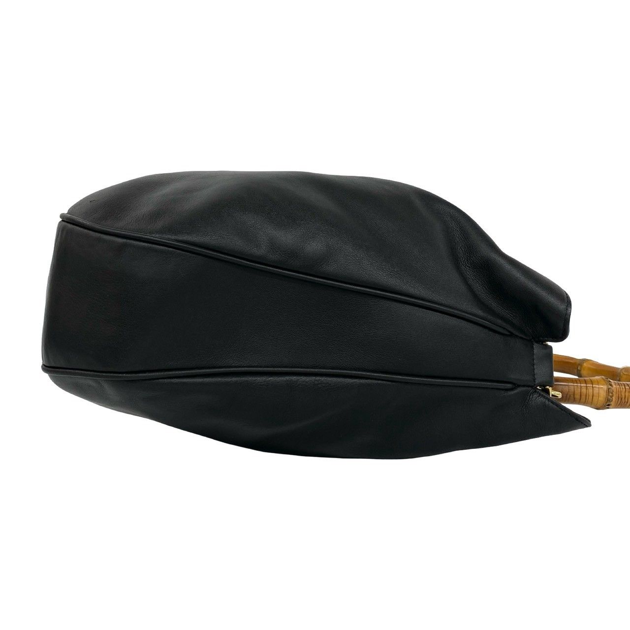 Gucci Vintage Gucci Bamboo Leather 2-Way Shoulder Bag Tote Black — view 6