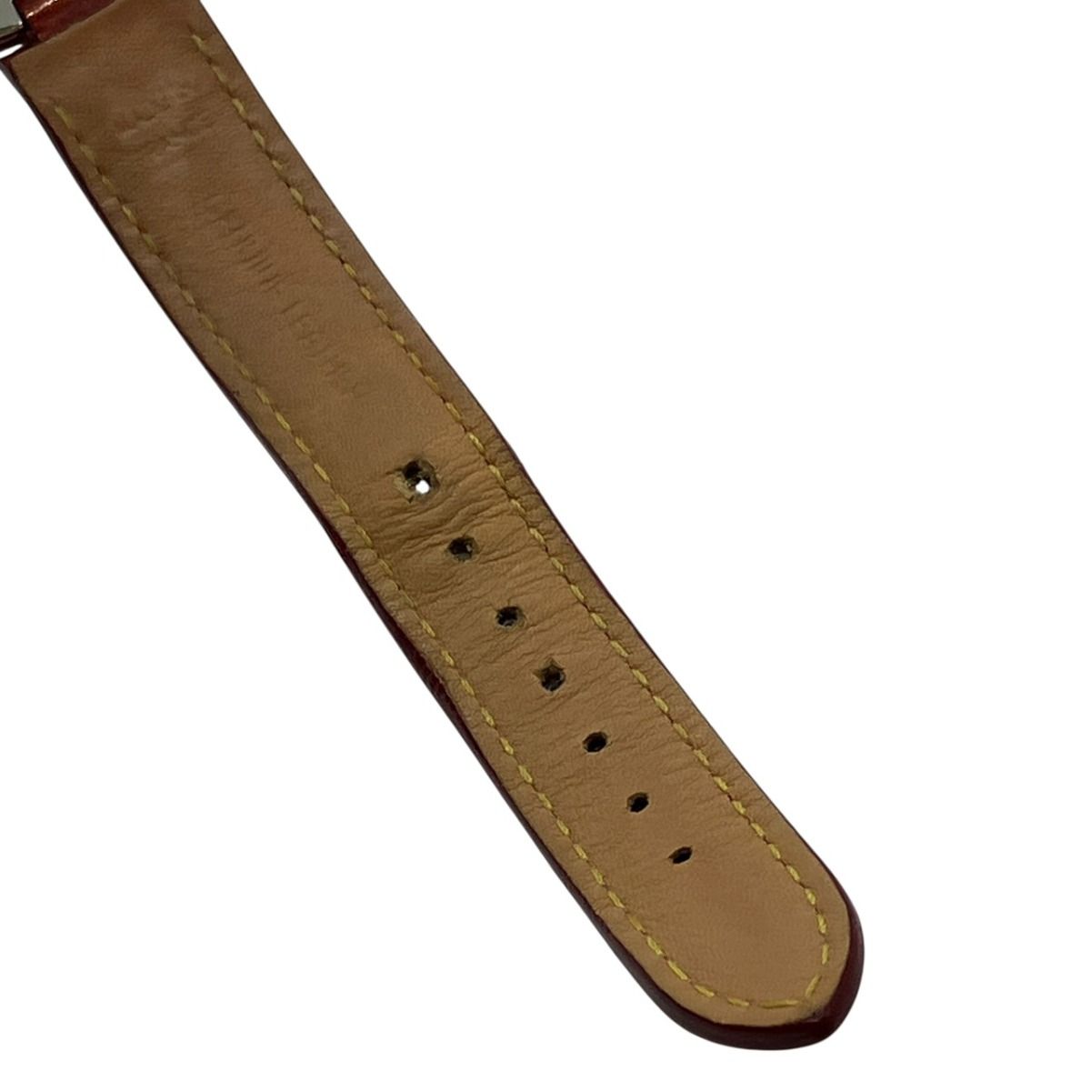 Louis Vuitton Tambour Forever Rug Diamond Watch SS Leather Quartz Red Dial — view 8