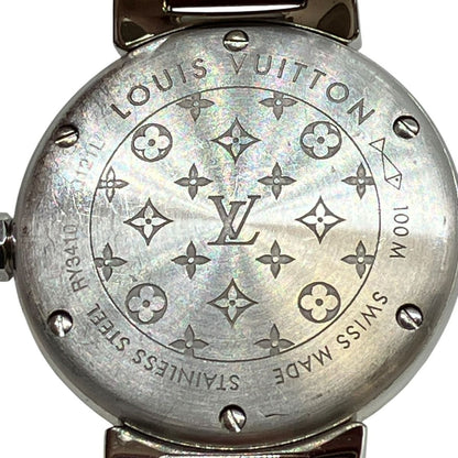 Louis Vuitton Tambour Forever Rug Diamond Watch SS Leather Quartz Red Dial — view 5