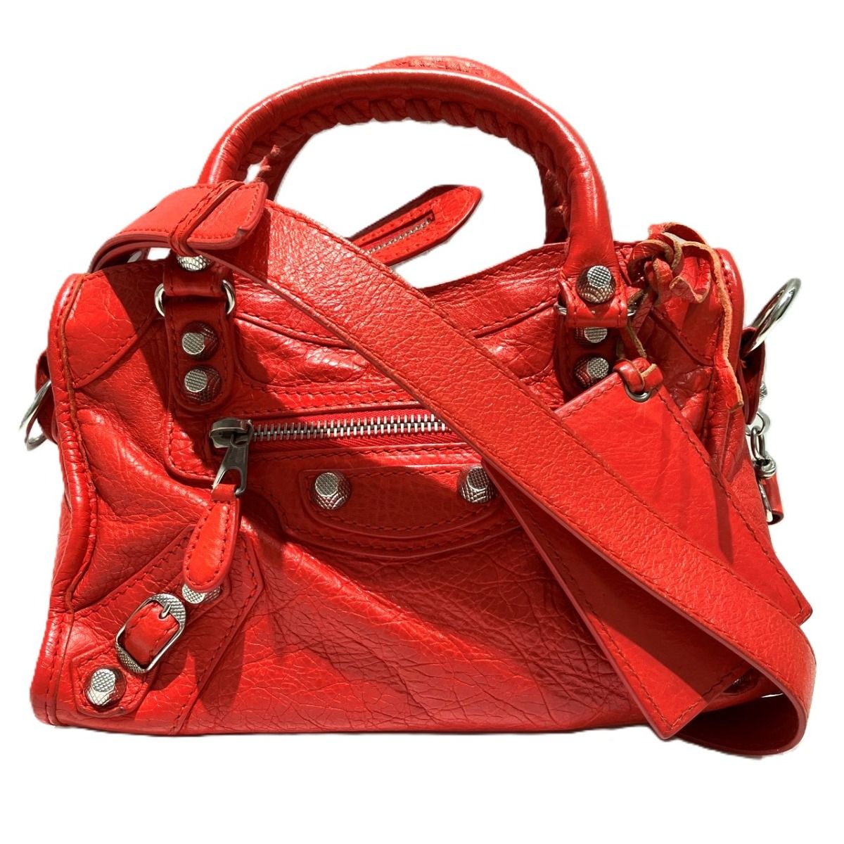 Balenciaga the City Red Handbag Leather