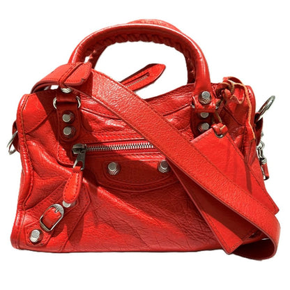 Balenciaga the City Red Handbag Leather