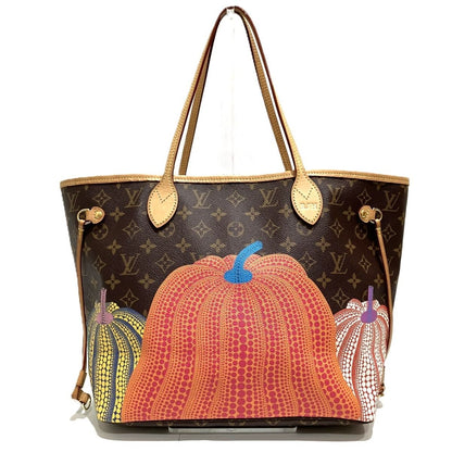 Louis Vuitton Neverfull MM Yayoi Kusama Collaboration Monogram Tote Bag Canvas