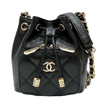 Chanel Quilted Shoulder Bag Caviar Leather