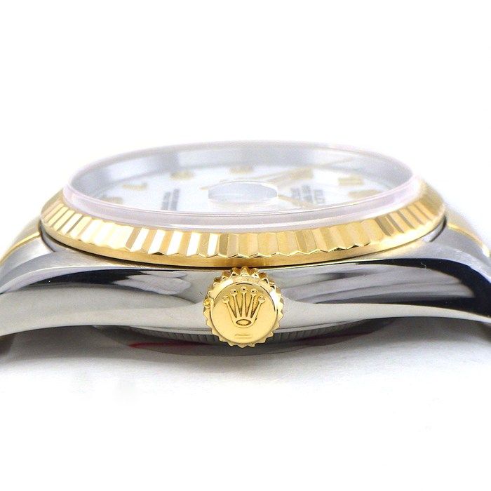 Rolex Watch Datejust Arabic Index White Dial 18k Yellow Gold SS Automatic — view 2