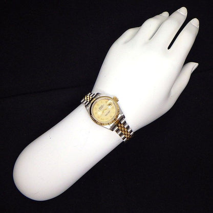 Rolex Watch Datejust Yellow Shell Dial Roman Index Date 18k Gold SS Automatic — view 8
