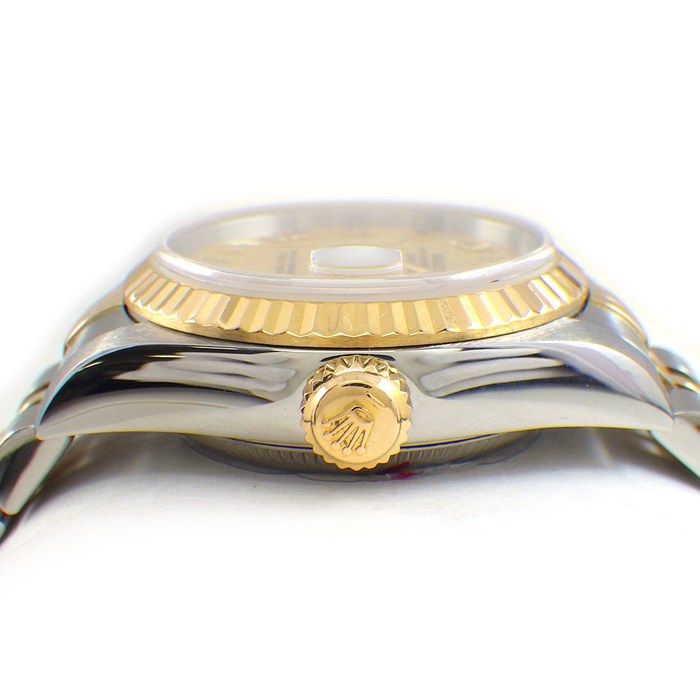 Rolex Watch Datejust Yellow Shell Dial Roman Index Date 18k Gold SS Automatic — view 2