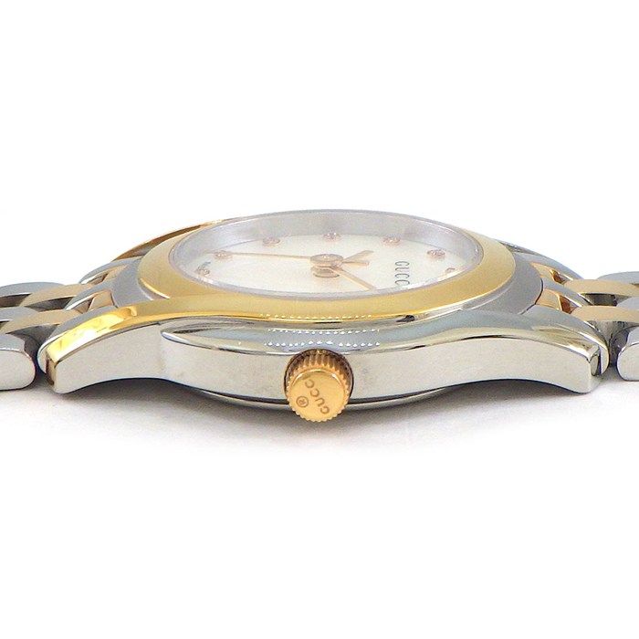 Gucci Watch G-Class White Shell Dial Diamond Index SS Quartz Analog — view 2