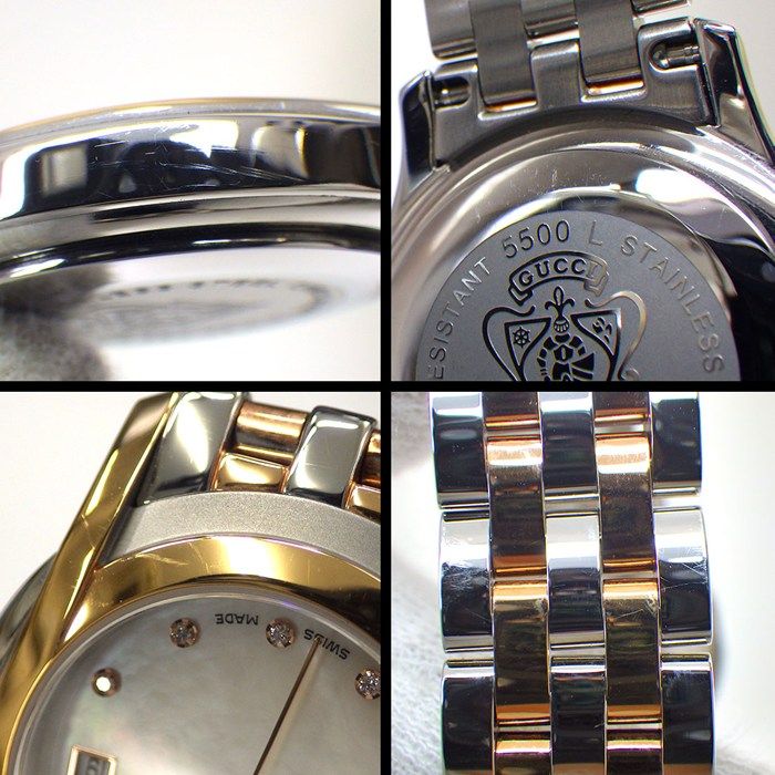 Gucci Watch G-Class White Shell Dial Diamond Index SS Quartz Analog — view 5