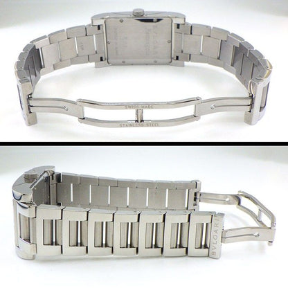 Bvlgari Watch Rettangolo Rectangular Black Dial Date SS Automatic — view 3