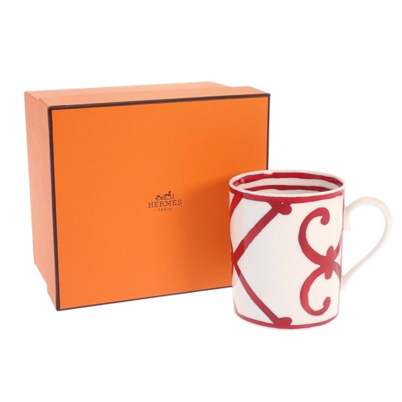 Hermes Guadalquivir Mug No2 Tableware Porcelain Red White Housewarming Gift