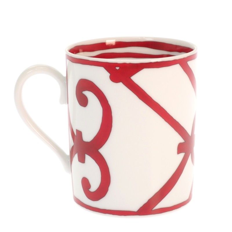 Hermes Guadalquivir Mug No2 Tableware Porcelain Red White Housewarming Gift — view 3