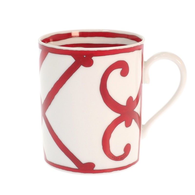 Hermes Guadalquivir Mug No2 Tableware Porcelain Red White Housewarming Gift — view 2