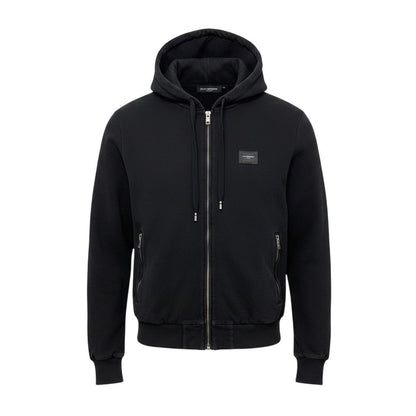 Dolce & Gabbana Pullover Hoodie Logo Plate Black