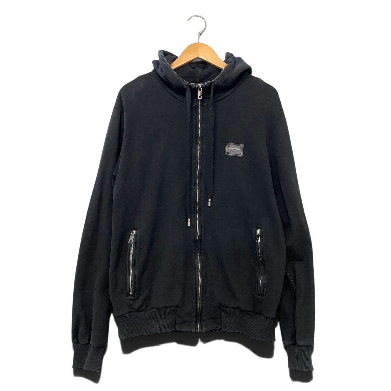 Dolce & Gabbana Pullover Hoodie Logo Plate Black — view 2