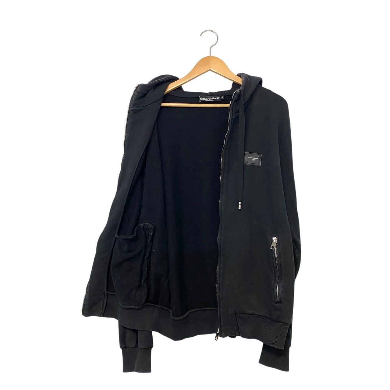 Dolce & Gabbana Pullover Hoodie Logo Plate Black — view 4