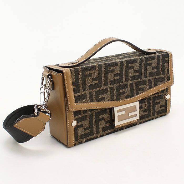 Fendi Soft Trunk 2-Way Baguette Handbag Jacquard