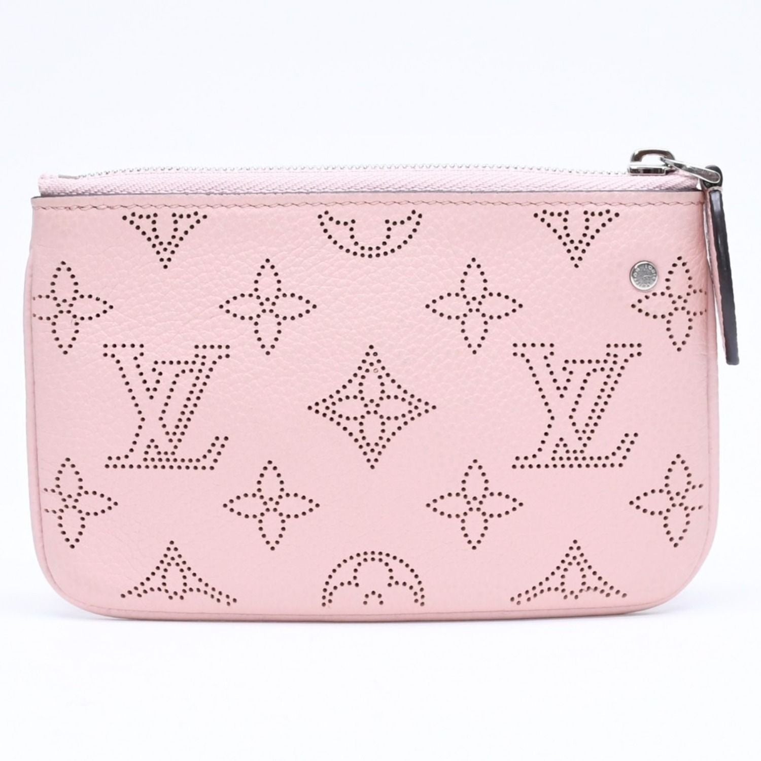 Louis Vuitton Pochette Cles Coin Purse Monogram Mahina Salmon Pink — view 3