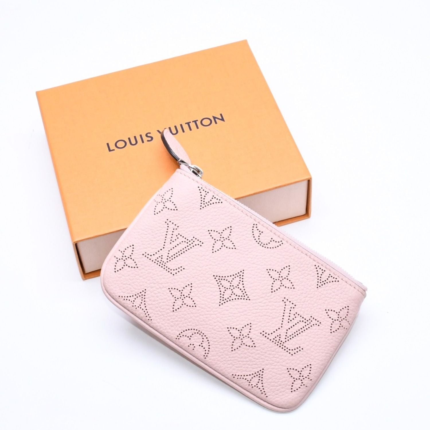 Louis Vuitton Pochette Cles Coin Purse Monogram Mahina Salmon Pink