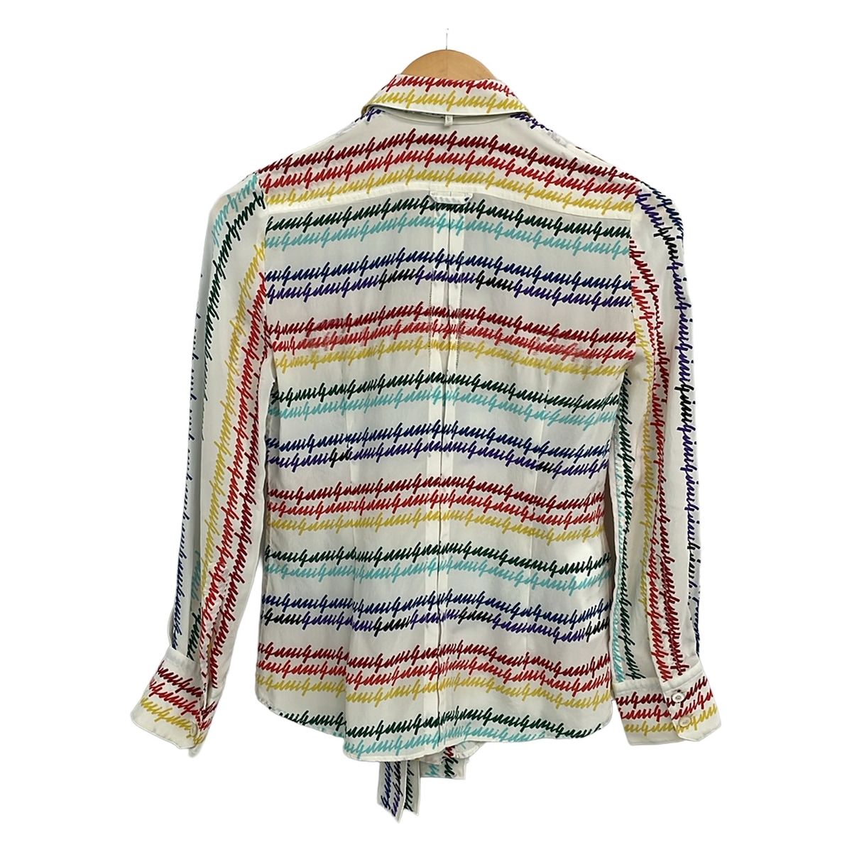 Gucci Long Sleeve Shirt Blouse S Ivory Green Multi — view 2
