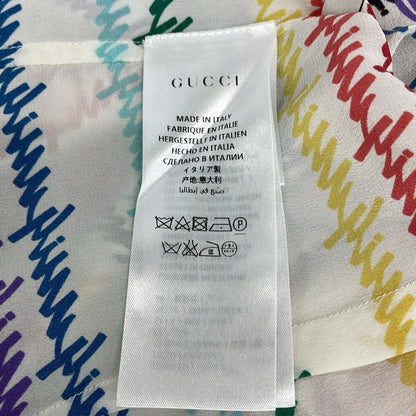 Gucci Long Sleeve Shirt Blouse S Ivory Green Multi — view 4