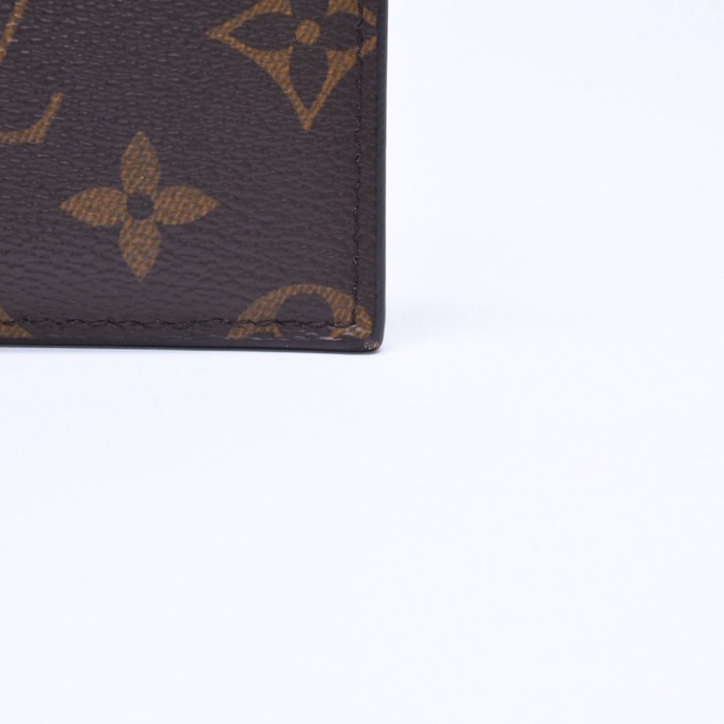 Louis Vuitton Coin Card Holder Case Monogram Brown Orange Silver — view 5