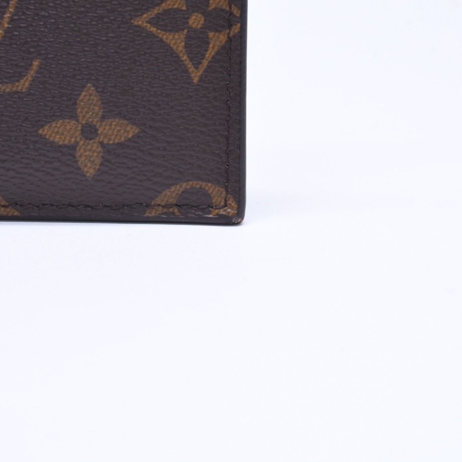 Louis Vuitton Coin Card Holder Case Monogram Brown Orange Silver — view 5