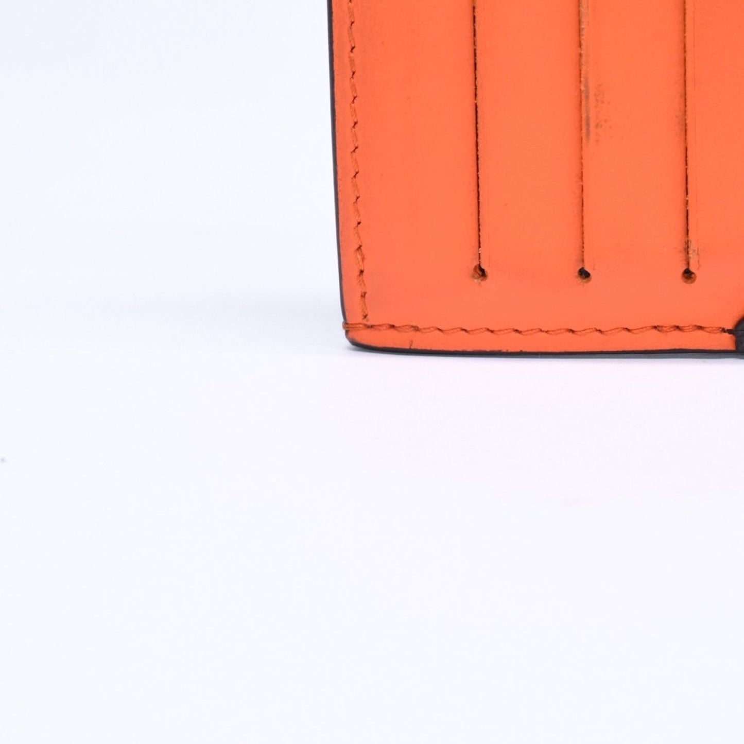 Louis Vuitton Coin Card Holder Case Monogram Brown Orange Silver — view 7