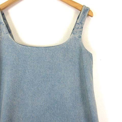 Prada Organic Denim Mini Dress Sleeveless Triangle Logo Metal S Light Blue 36 — view 8