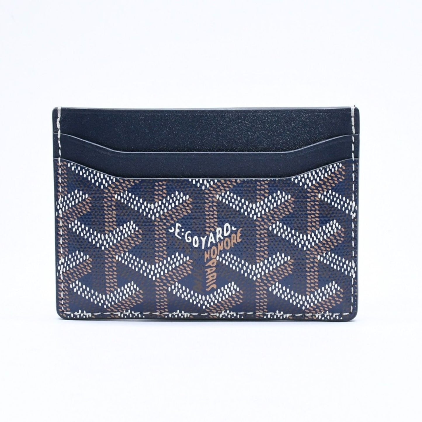 Goyard Saint Sulpice Card Case Navy Vausel Calfskin — view 2