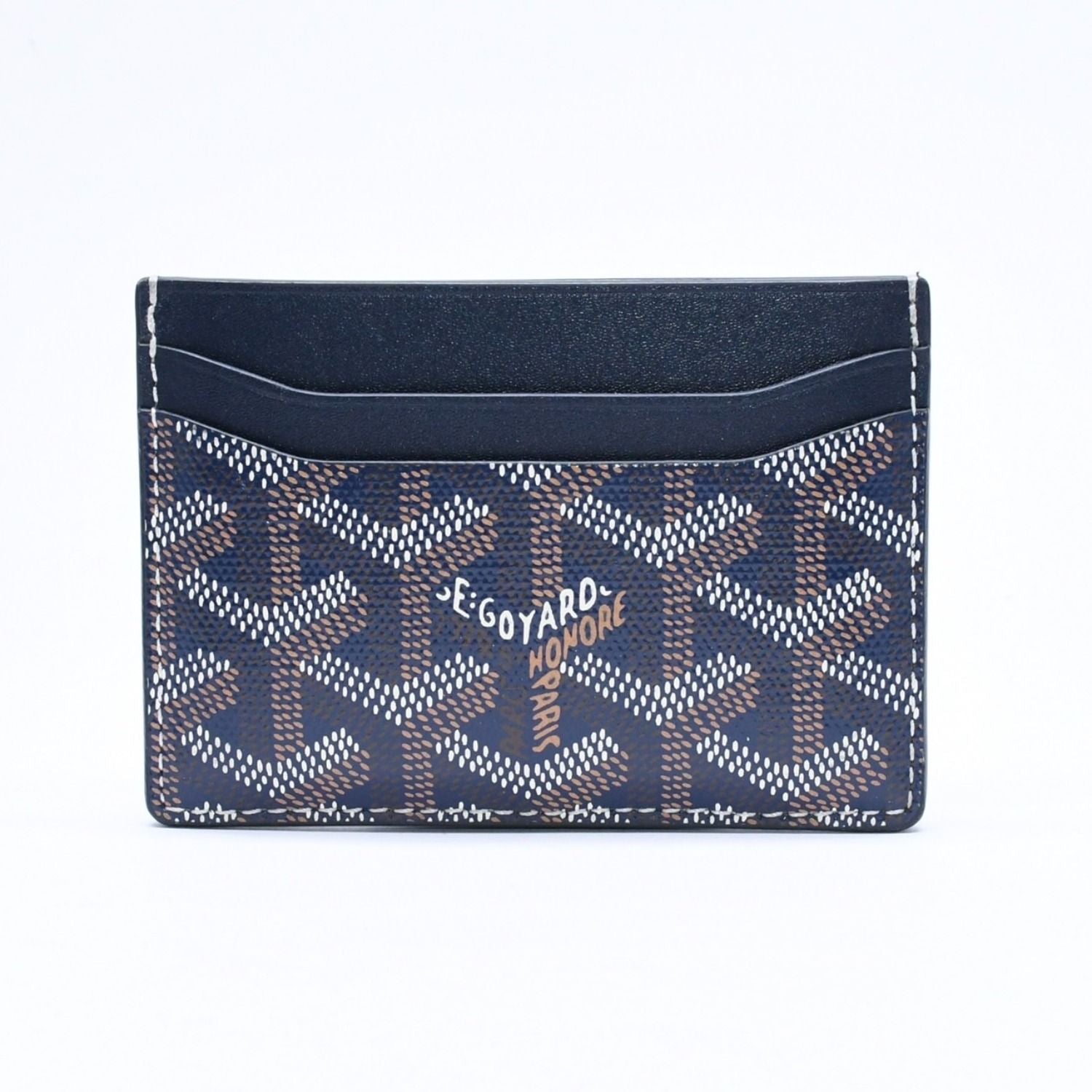 Goyard Saint Sulpice Card Case Navy Vausel Calfskin — view 2