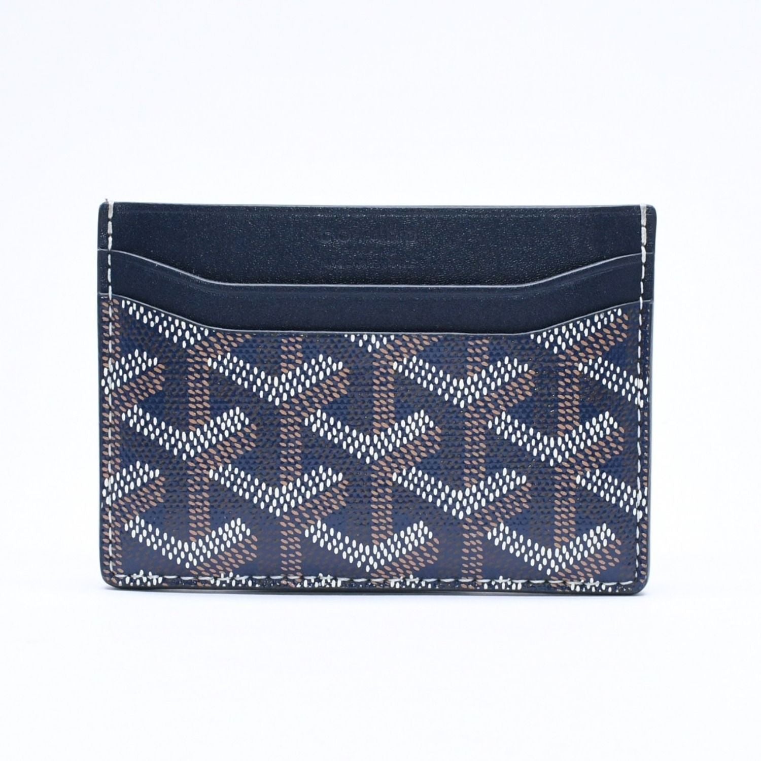 Goyard Saint Sulpice Card Case Navy Vausel Calfskin