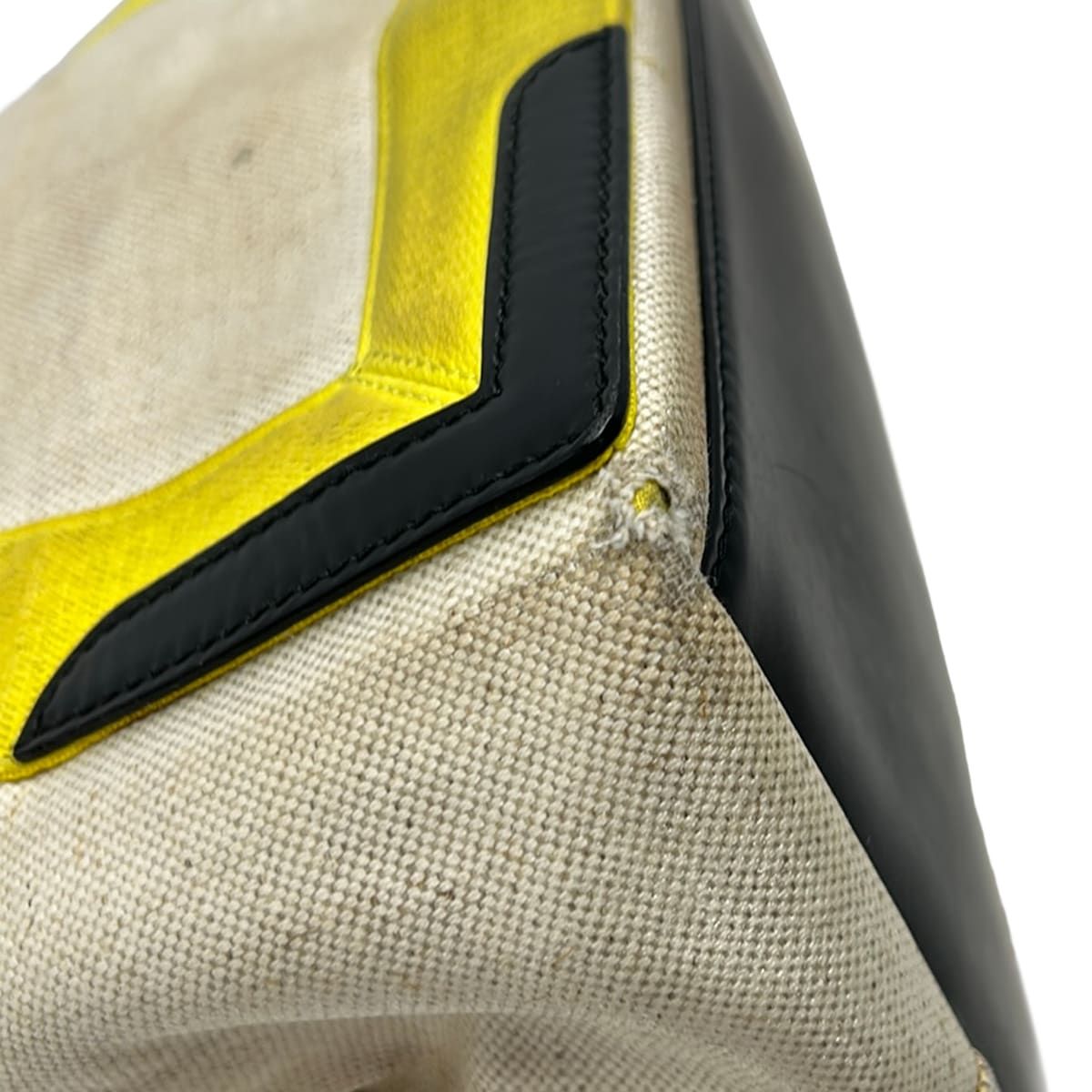 Balenciaga Tote Bag Navy Cabas S Ivory Yellow Black Leather — view 6