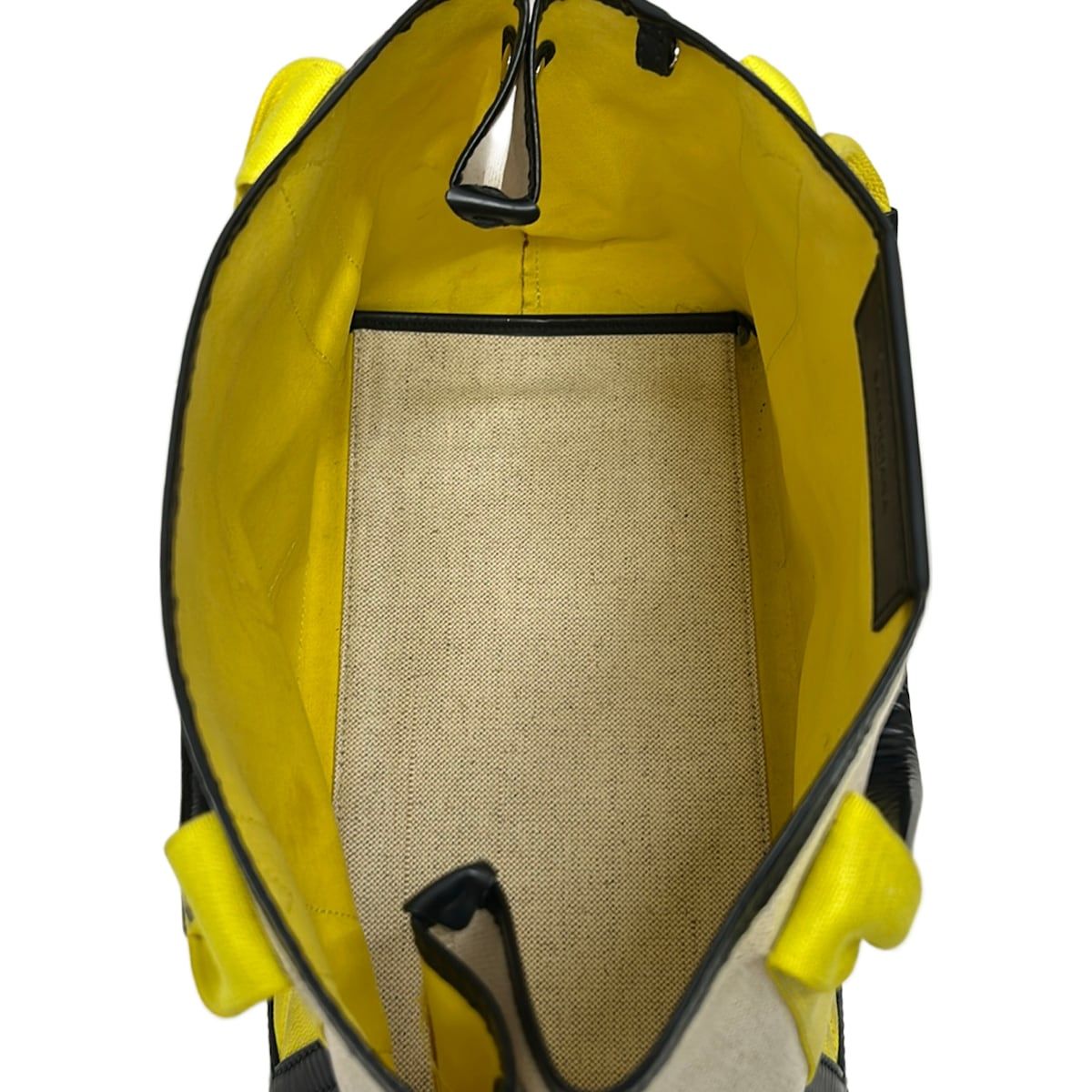 Balenciaga Tote Bag Navy Cabas S Ivory Yellow Black Leather — view 7