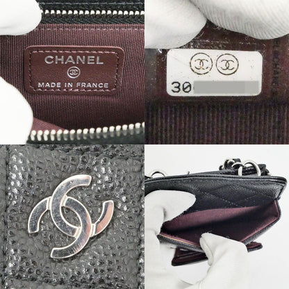 Chanel Chain Phone Case Shoulder Bag Quilted Black Silver — view 6