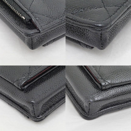 Chanel Chain Phone Case Shoulder Bag Quilted Black Silver — view 8