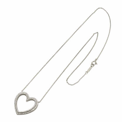 Tiffany & Co Metro Heart Pave Diamond Necklace 40 Platinum — view 2