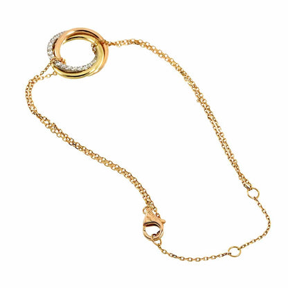 Cartier Trinity Diamond Bracelet 18 18k Yellow Gold WG PG 750 Three — view 3