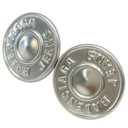 Balenciaga Stud Earrings Circle Logo Metal Silver — view 6