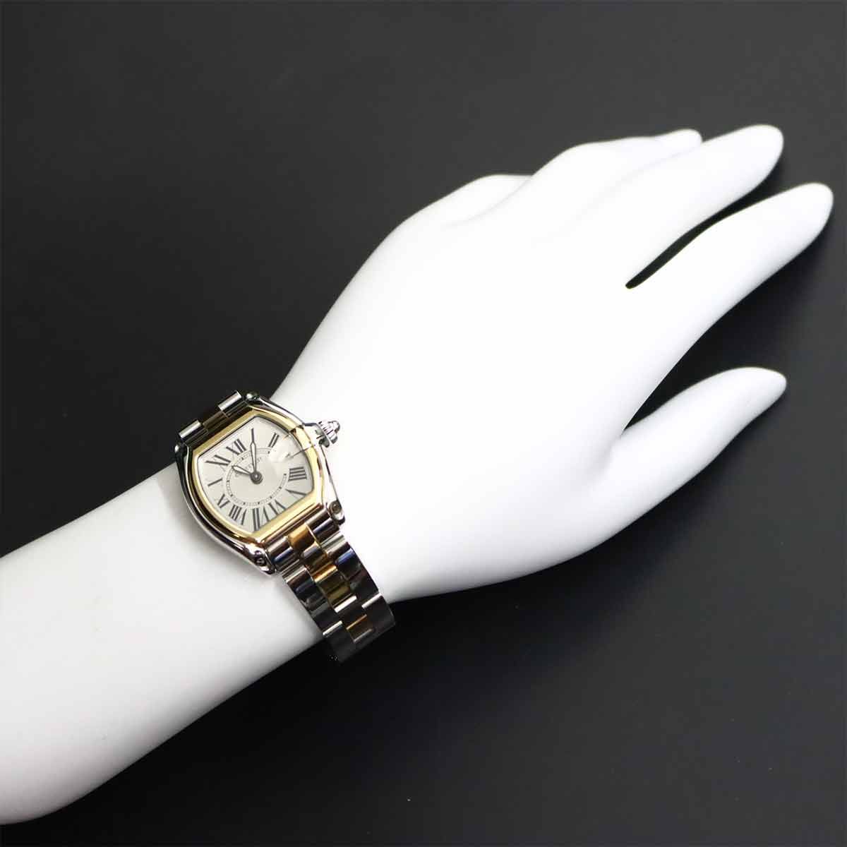 Cartier Roadster SM Watch Date Silver 18k Yellow Gold Quartz — view 4