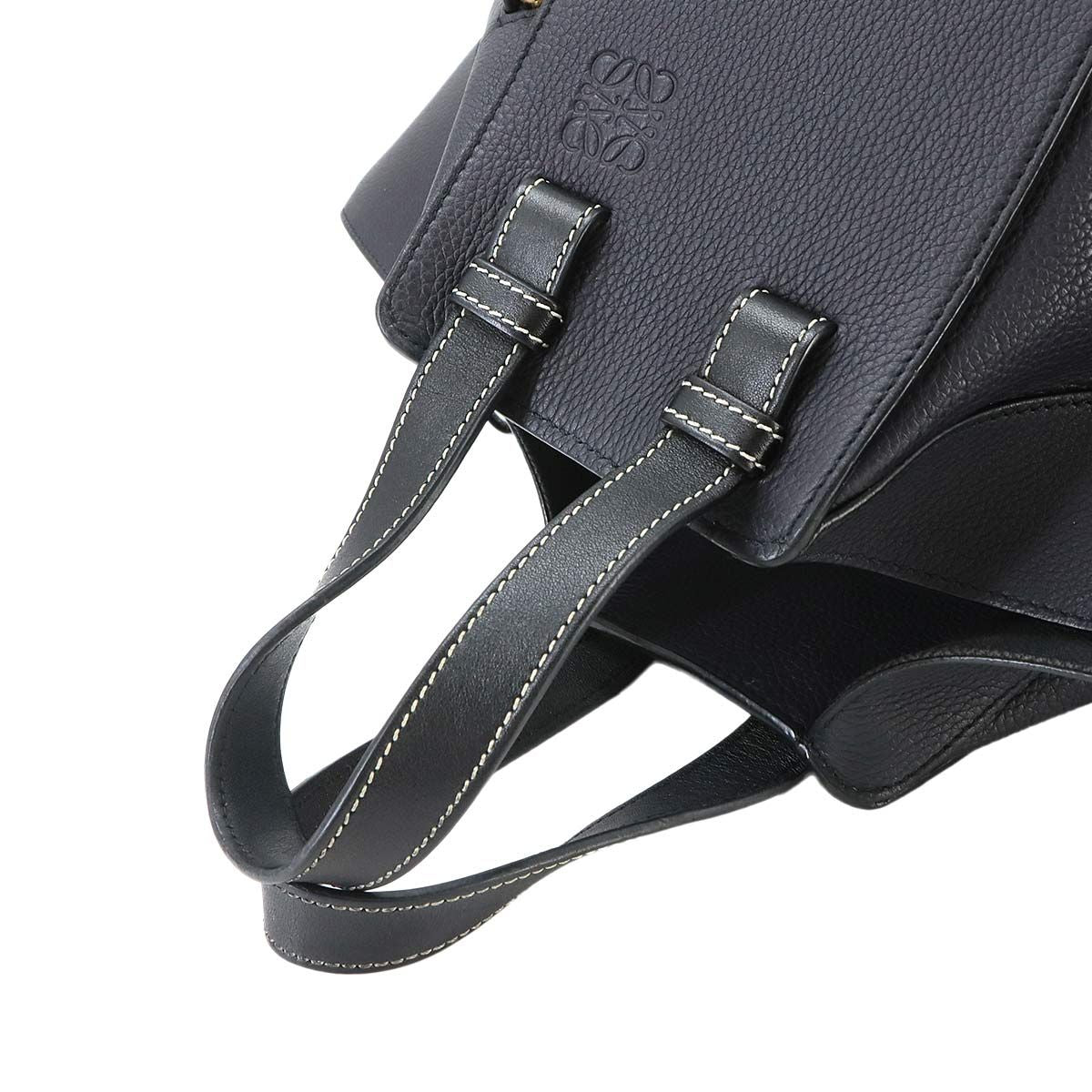Loewe Hammock Small 2-Way Bag Leather Navy Black — view 5