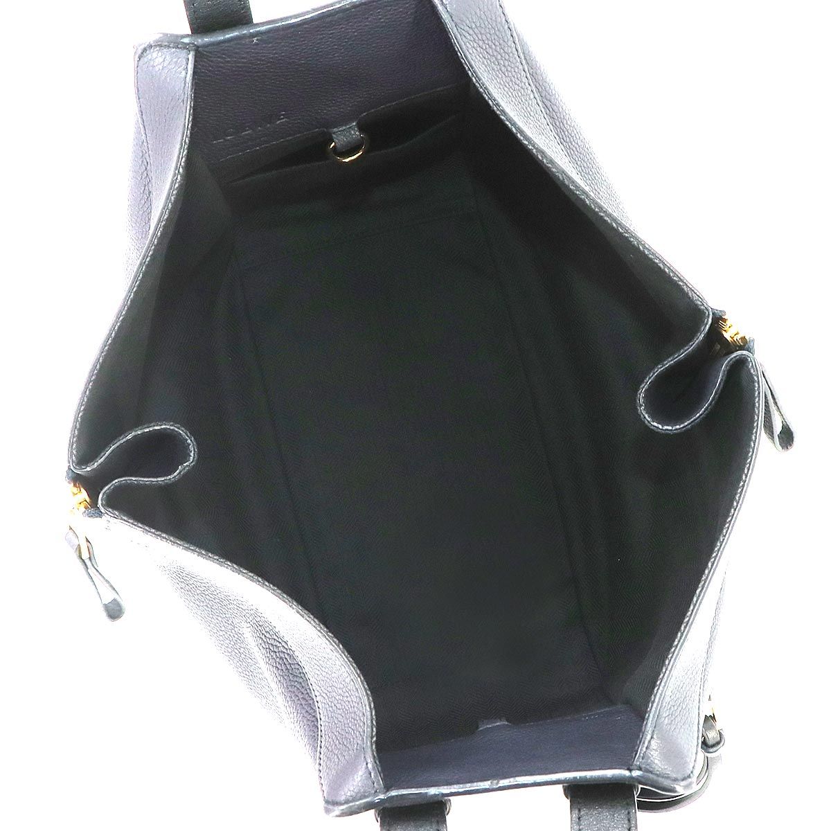 Loewe Hammock Small 2-Way Bag Leather Navy Black — view 6